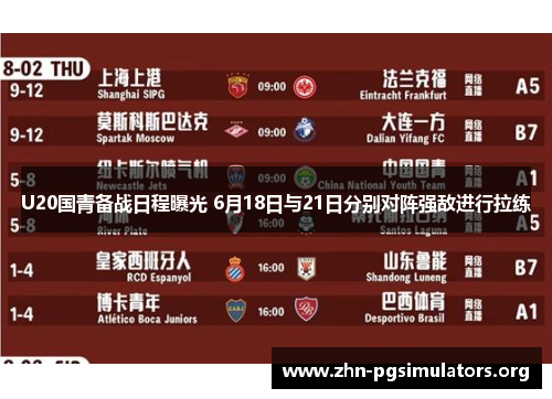 U20国青备战日程曝光 6月18日与21日分别对阵强敌进行拉练