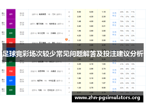 足球竞彩场次较少常见问题解答及投注建议分析
